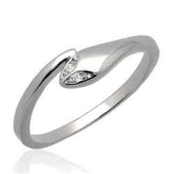 Pierścionek srebrny z cyrkoniami rodowany SREBRO 925