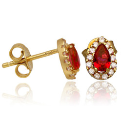 ZŁOTE kolczyki sztyft z cyrkoniami ZŁOTO 585