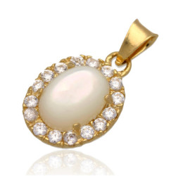 Złota zawieszka Wisior z opalem ZŁOTO 585