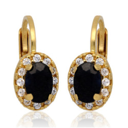 ZŁOTE kolczyki angielskie zapięcie z cyrkoniami ZŁOTO 585