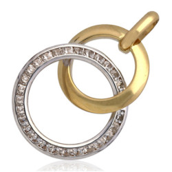 Złota zawieszka Wisior koła z cyrkoniami ZŁOTO 585