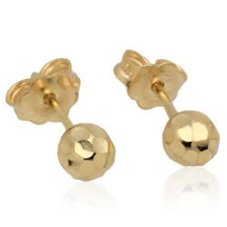 ZŁOTE kolczyki sztyft kulki ZŁOTO 585