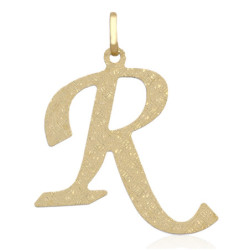 Złota zawieszka diamentowana wisior literka R ZŁOTO 585