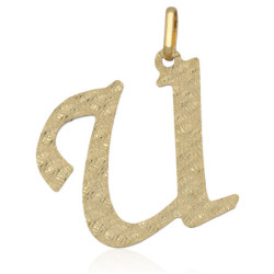 Złota zawieszka diamentowana wisior literka U ZŁOTO 585