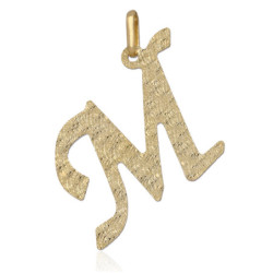 Złota zawieszka diamentowana wisior literka M ZŁOTO 585