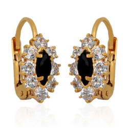ZŁOTE kolczyki angielskie zapięcie z cyrkoniami ZŁOTO 585