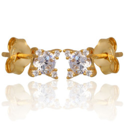 ZŁOTE kolczyki sztyft z cyrkoniami ZŁOTO 585