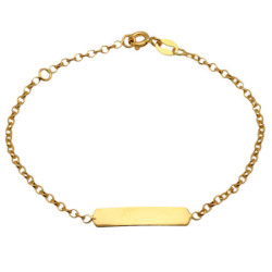Bransoletka złota dziecięca Rolo z blaszką 14-17 cm ZŁOTO 585