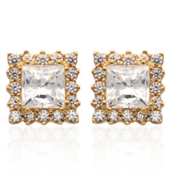 ZŁOTE kolczyki sztyft z cyrkoniami ZŁOTO 585