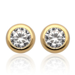 ZŁOTE kolczyki sztyft z cyrkoniami ZŁOTO 585