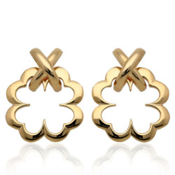 ZŁOTE kolczyki sztyft koniczynka ZŁOTO 585