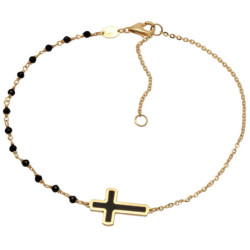 Bransoletka złota damska celebrytka krzyż krzyżyk 18-21 cm ZŁOTO 585