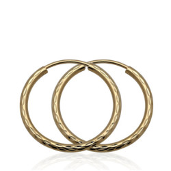 ZŁOTE kolczyki KOŁA 15 mm diamentowane KÓŁKA ZŁOTO 585