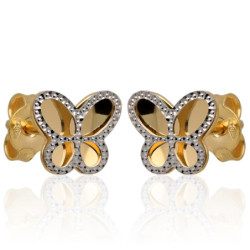 ZŁOTE kolczyki sztyft motyl ZŁOTO 585