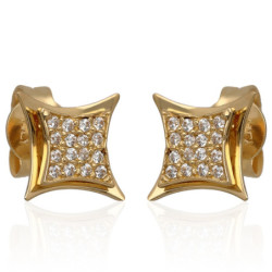 ZŁOTE kolczyki sztyft z cyrkoniami ZŁOTO 585