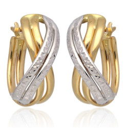 ZŁOTE kolczyki angielskie zapięcie diamentowane ZŁOTO 585