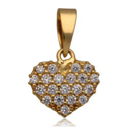 Złota zawieszka Wisior SERCE serduszko z cyrkoniami ZŁOTO 585