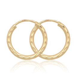 ZŁOTE kolczyki KOŁA 10 mm diamentowane KÓŁKA ZŁOTO 585