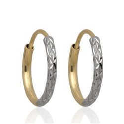 ZŁOTE kolczyki KOŁA 10 mm diamentowane KÓŁKA ZŁOTO 585