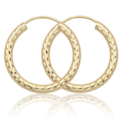 ZŁOTE kolczyki KOŁA 15 mm diamentowane KÓŁKA ZŁOTO 585