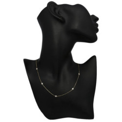 Naszyjnik ZŁOTY damski z cyrkoniami 42-45cm ZŁOTO 585