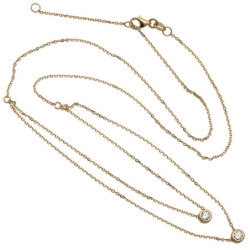 Naszyjnik ZŁOTY damski z cyrkoniami 42-45cm ZŁOTO 585