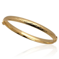 Bransoletka złota sztywna grecki wzór ZŁOTO 585 6 mm