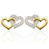ZŁOTE kolczyki sztyft z cyrkoniami serce serduszka ZŁOTO 585