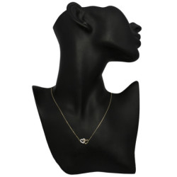 Naszyjnik ZŁOTY damski SERCE z cyrkoniami 42-45cm ZŁOTO 585