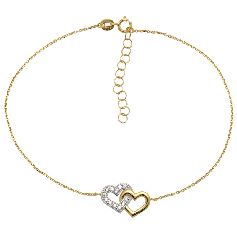 Bransoletka złota damska celebrytka serce 17-20 cm ZŁOTO 585