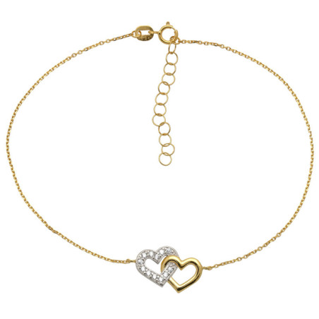 Bransoletka złota damska celebrytka serce 17-20 cm ZŁOTO 585