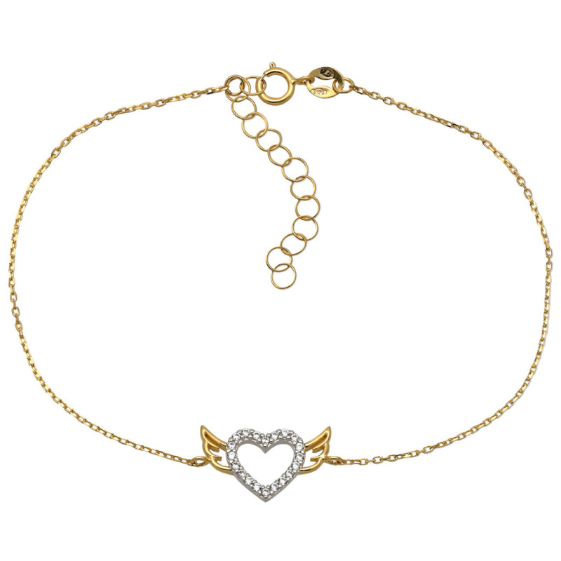 Bransoletka złota damska celebrytka serce 17-20 cm ZŁOTO 585