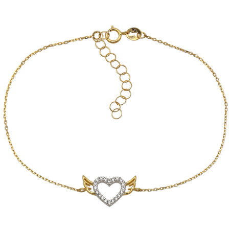 Bransoletka złota damska celebrytka serce 17-20 cm ZŁOTO 585