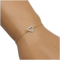 Bransoletka złota damska celebrytka serce 17-20 cm ZŁOTO 585