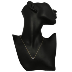 Naszyjnik ZŁOTY damski SERCE z cyrkoniami 42-45cm ZŁOTO 585