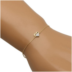 Bransoletka złota damska celebrytka serce 17-20 cm ZŁOTO 585