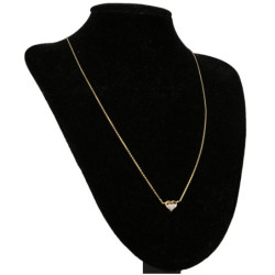 Naszyjnik ZŁOTY damski SERCE z cyrkoniami 42-45cm ZŁOTO 585