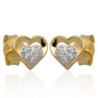 ZŁOTE kolczyki sztyft z cyrkoniami serce serduszka ZŁOTO 585