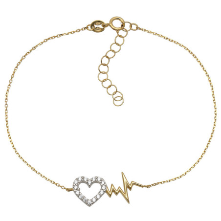 Bransoletka złota damska celebrytka serce linia życia 17-20 cm ZŁOTO 585