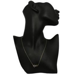 Naszyjnik ZŁOTY damski SERCE LINIA ŻYCIA z cyrkoniami 42-45cm ZŁOTO 585