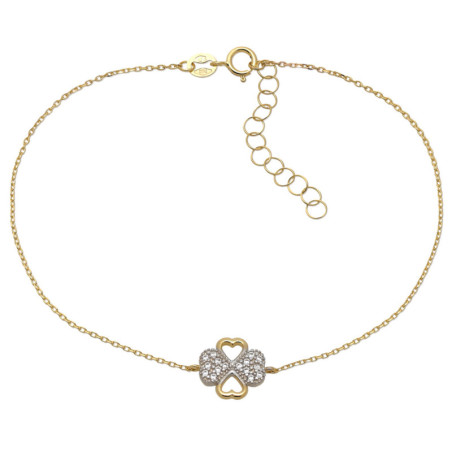 Bransoletka złota damska celebrytka koniczynka 17-20 cm ZŁOTO 585