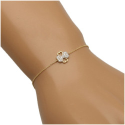 Bransoletka złota damska celebrytka koniczynka 17-20 cm ZŁOTO 585