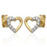 ZŁOTE kolczyki sztyft z cyrkoniami serce serduszka ZŁOTO 585