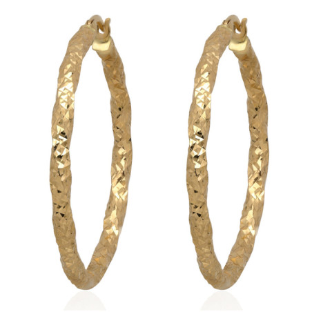 ZŁOTE kolczyki angielskie zapięcie koła diamentowane KÓŁKA ZŁOTO 585