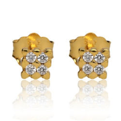 ZŁOTE kolczyki sztyft z cyrkoniami ZŁOTO 585