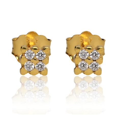 ZŁOTE kolczyki sztyft z cyrkoniami ZŁOTO 585
