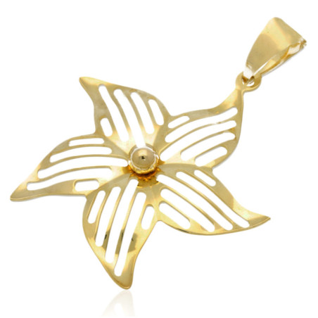 Złota zawieszka Wisior ażurowy kwiatek ZŁOTO 585
