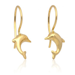 ZŁOTE kolczyki bigiel delfin ZŁOTO 585
