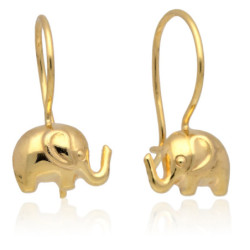 ZŁOTE kolczyki bigiel słoń ZŁOTO 585