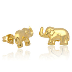 ZŁOTE kolczyki sztyft słoń ZŁOTO 585